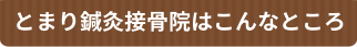 とまり鍼灸接骨院はこんなところ